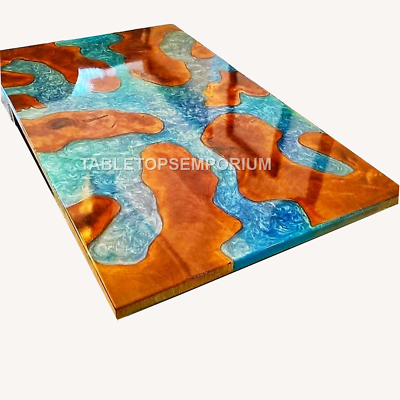 #ad Custom Made Epoxy Resin Dining Table Tops Kitchen Slab Table Counter Desk Deco $689.94