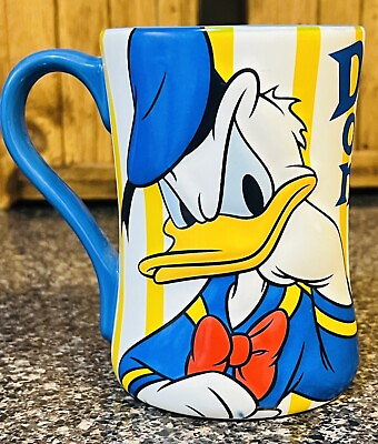 #ad Disney Store Donald Duck 3D Large Coffee Mug Two Moods Of Donald $19.00