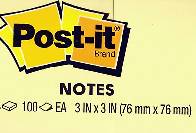 #ad Genuine 3M Post It Brand Notes 3x3 inch 100 Sheet Pad Canary Yellow Save on Qty $5.87