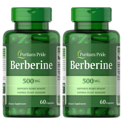 #ad Berberine 500 mg 2X60 Caps Puritan Berberis aristata Berberine HCL $37.77