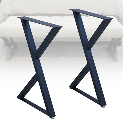 #ad 2PCS Industrial Table Desk Leg Metal Steel Table Legs Desk DIY furniture Black $42.75
