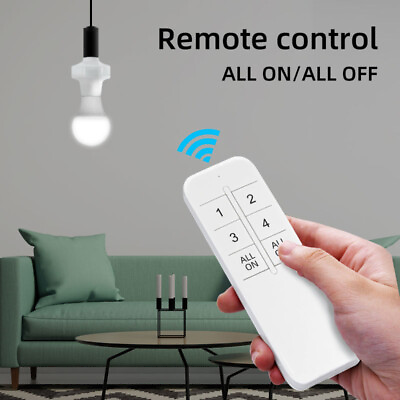 #ad Wireless Remote Control Light Lamp E27 Screw Bulb Base Holder Cap Socket Switch $16.14