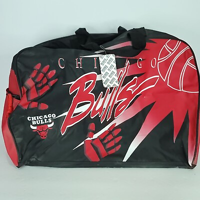 #ad Vintage NBA CHICAGO BULLS Duffle Sports Bag Large Official Product NEW 17quot;x12quot; $33.99