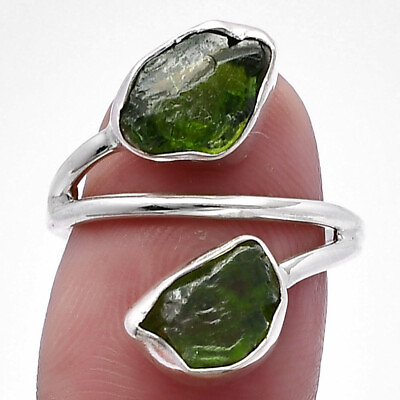 #ad Natural Chrome Diopside Rough 925 Sterling Silver Ring s.7 Jewelry R 1169 $10.99