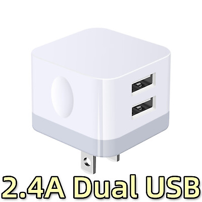 #ad LOT Wall Charger 2.4A Dual Port Phone Charging Base Cube Charger For IPhone 15 $283.09