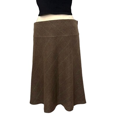 #ad Hamp;M Womens Skirt Size 10 Brown Wool Blend plaid $12.99