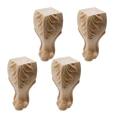 #ad Solid Wood Furniture Legs120mm 5 Height Unfinished Carved Wood Furniture Leg... $30.48