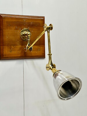 #ad Mid Century Style Swing Arm Vintage Aluminum amp; Brass Nautical Wall Lamp Fixture $199.00