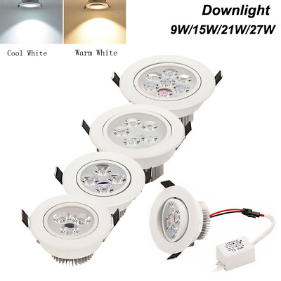 #ad Dimmable LED Recessed Ceiling Downlight Spot Light Lamp Fixture Round 9W 12W 15W $48.94