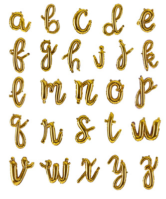 #ad 18 inch Gold Script Foil Letter Balloons Number Balloon Prom Anniversary Love US $1.99