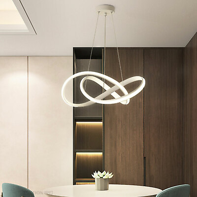 #ad Modern White Ring Pendant Light LED Ceiling Lamp Chandelier Fit Living Room 46W $58.50