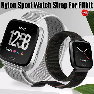 #ad Hook and Loop Nylon Woven Sport Watch Band Strap For Fitbit Versa Versa 2 Lite $6.99