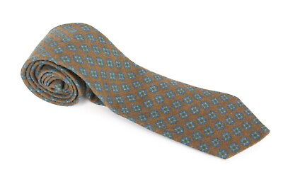 #ad SUITSUPPLY Men Tie 150 x 8 cm Brown Blue Pure Wool Patterned Pointed End Formal $47.05