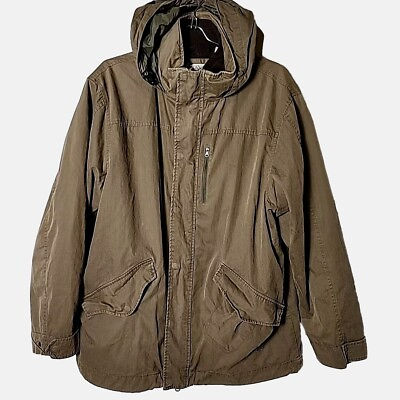 #ad Timberland Men L Outdoor Gear Removable Lining Hidden Hood Full Snap Zip Jacket $48.30