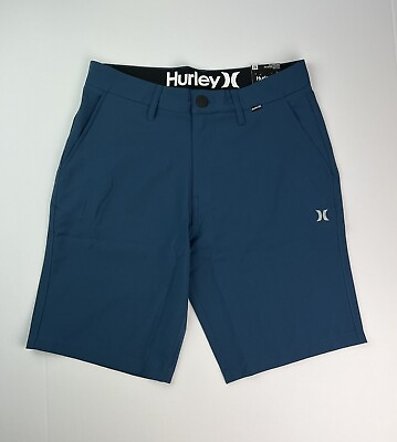 #ad Hurley Men#x27;s Chino Hybrid Walkshorts Slate Blue 9.5#x27;#x27; Inseam 20quot; outseam Size 28 $21.00