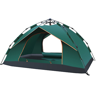 #ad US 3 4 Person Pop Up Camping Tents Waterproof Portable Dome Tent for Hiking $49.99