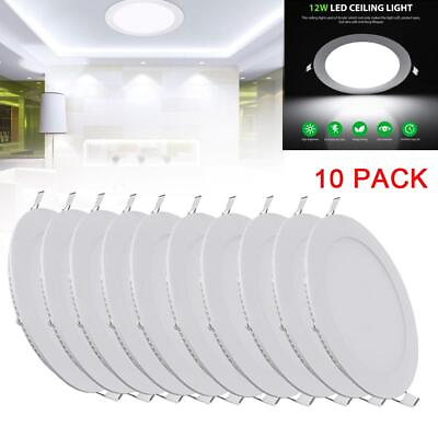 #ad 10Pack 6 Inch LED Ceiling Lights Ultra Thin Recessed Kit 6000K Daylight $49.99