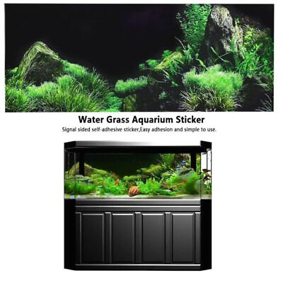 #ad Underwater Grass Aquarium Background Decoration Painting for Fish Tank $7.49