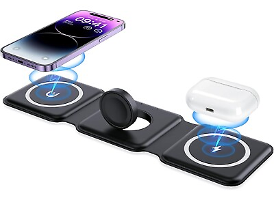 #ad For Samsung Galaxy S24 Ultra Plus Fast 15W Magnetic Wireless Charger Foldable $31.34