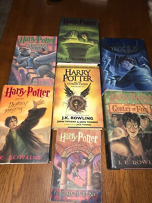 #ad LOT OF 7 HARRY POTTER BOOKS SIX HARDCOVER AND ONE PAPERBACK $42.70