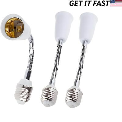 #ad 3 Pack E26 E27 Light Bulb Socket Flexible Extension Adapter Standard Medium Base $11.69