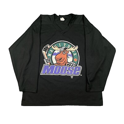#ad Manitoba Moose Vintage Ravens Athletic AHL Hockey Jersey Size Large C $75.00