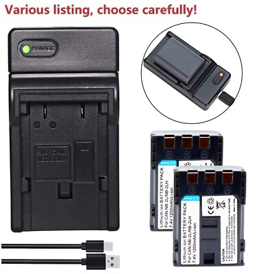 #ad Battery or Slim USB Charger for Canon NB 2L NB 2LH Canon EOS Kiss Digital N XTi $26.67