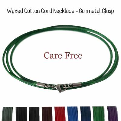 #ad 1.5mm Waxed Cotton Cord Necklace – Stainless Steel Lobster Clasp C $9.95