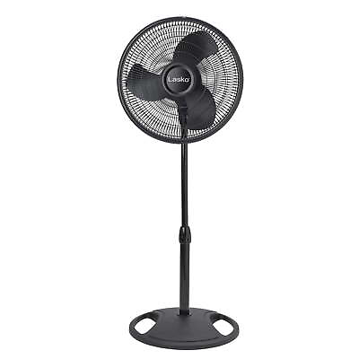 #ad 16quot; Oscillating Adjustable Pedestal Fan with 3 Speeds 47quot; H Black S16500 New $26.98