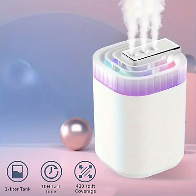 #ad 3000ml Air Humidifier Adjusting Home Cool Mist Diffuser Air Purifier Night Light $21.95