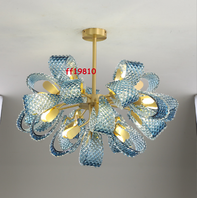 #ad Modern Green Flower LED Chandelier Glass Sputnik Pendant Lighting Ceiling Lamp $477.09