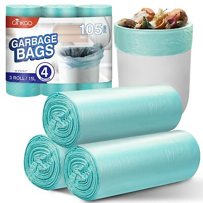 #ad 105 Count Small Garbage Bags 4 Gallon Trash Bag for Bathroom Clear Small Tra... $18.91