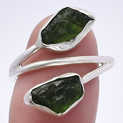 #ad Natural Chrome Diopside Rough 925 Sterling Silver Ring s.9 Jewelry R 1169 $10.99