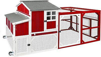 #ad #ad PetsCosset Large Chicken Coop Outdoor Wooden Backyard Hen House with Chicken Run $379.99