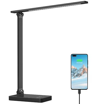 #ad Lepro LED Desk Lamp with USB Charging Port Dimmable Home Office Lamp Touch Contr $28.84