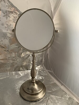 #ad ❤️Aquatico Crome Mirror Standing Table Mirror 17” tall table top style $39.00