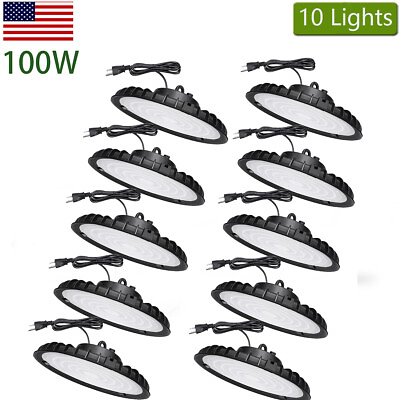 #ad 10Pack 100W Led UFO High Bay Light Industrial Commercial Warehouse Light Fixture $191.08