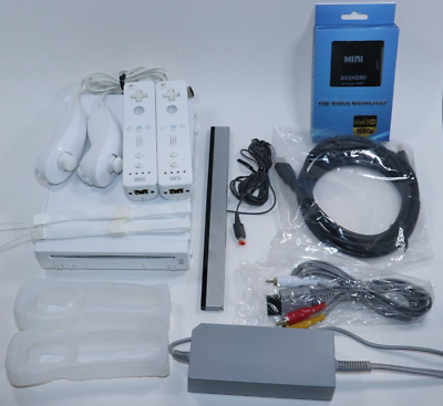 #ad AUTHENTIC NINTENDO WII CONSOLE HDMI 2 PLAYER BUNDLE GENUINE CONTROLLERS RVL 001 $122.77