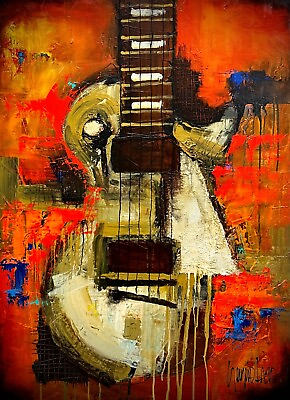 #ad Les Paul Custom ART Modern Made to Order Painting by SLazo – 30x40 $1650.00