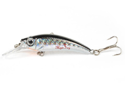 #ad Fishing Hard Baits Minnow 45mm 3g Black Bass Pike Walleye CrankBait Minnow $6.99