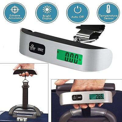 #ad Portable Travel LCD Digital Hanging Luggage Scale Electronic Weight 110lb 50kg $5.49