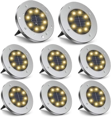 #ad Solar Lights Outdoor with 8 LEDs Bright Solar Ground Lights Outdoor 8 Pack $20.99