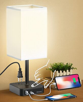 #ad Alimentata Touch Control Bedside Table Lamp with USB C amp; USB A Charging Port ... $25.96