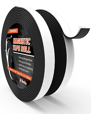 #ad Magnetic Tape Roll 32ft 2 Rolls Flexible Magnet Strips with Strong Adhesive Back $9.90