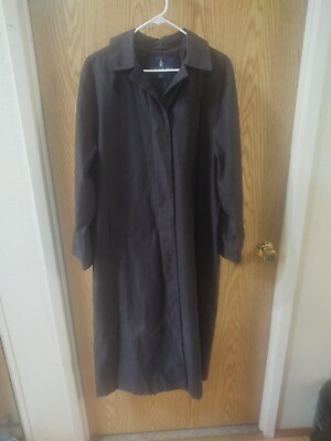#ad London Fog Vintage Long Rain Coat Trench Jacket Petite Size 6 Reg Womens black $33.33