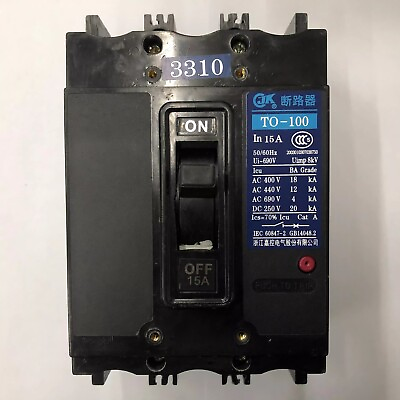 #ad 1PCS TO 100BA 3310 3P 15A Plastic Case Circuit Breaker $165.00