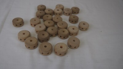 #ad Lot of 25 Wooden Toy Wheels 2 3 4quot; diameter NICE Condition $10.36