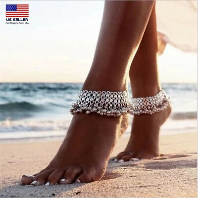 #ad Women Ethnic Style Heavy Duty Tiny Bell Tassel Ankle Bracelet Foot Chain 1398 $9.99