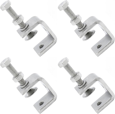 #ad 4 Pcs Stainless Steel C Clamp with Wide Jaw Opening for Woodworking Welding $12.11