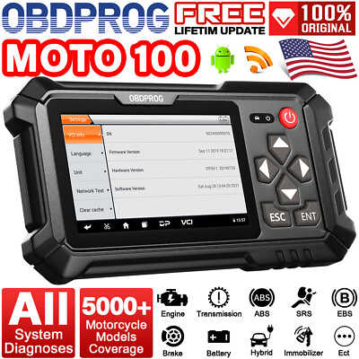 #ad OBDPROG MOTO 100 OBD2 Scanner Full System Motorcycle Diagnostic Tool Engine ABS $439.00